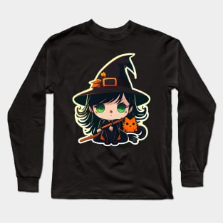 Mystical Witch Cat Long Sleeve T-Shirt